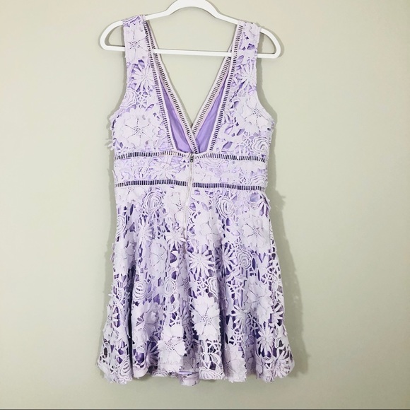 NWT Francesca Just Me Purple 3D Foral Lace Dress - Picture 7 of 9